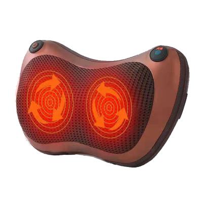 China Full Body Waist Neck Spine Car Cushion Electric Home Massage Pillow Multifunctional Portable Back Cervical Pillow Massager for sale