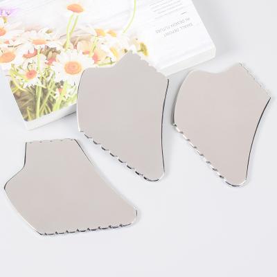 China Hot Selling Custom Logo Body Logo Face Tool Stainless Steel Gua Sha Sha Quartz for sale