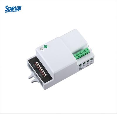 China ST701K Range Microwave Detector Full Automatically High Sensitivity 5-15m Microwave Motion Sensor Time Delay Switch Detector Plastic Sensor for sale