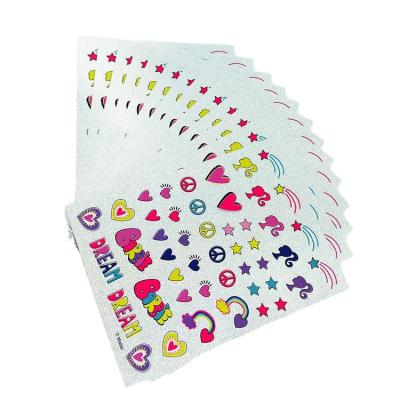 China Custom Cartoon Sticker Maker Rainbow Laser Holographic Label Sheets for sale