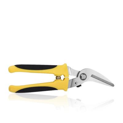 China Anti-Slip Grip 8IN Household Shears Metal Sheet Cutter Sharp Wire Cutter Tin Snips Cut Tin Garden Scissors for sale