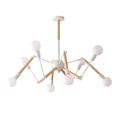 China Rustic Chandelier Spider E26/E27 Living Room Lighting LED Wood Vintage Modern Kitchen Metal Rustic 90 Murano Glass Nordic Chandelier for sale