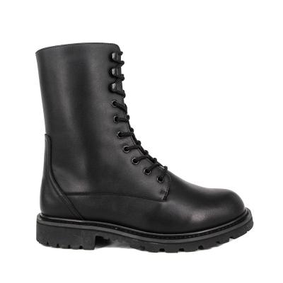 China Cheap Black Roman Boot Police Uniform Shoes American Style Lace Up Army Boot Leather Military Boot for sale