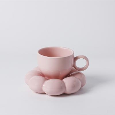 China Viable Modern Style Colorful Ceramic Afternoon Tea Cup And Saucer Coffee Cup Set for sale