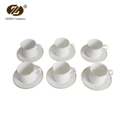 China Viable Vintage Coffee Cup Ceramic Royal Espresso Porcelain Cups And Saucers Gift Box Coffee Cup And Saucer for sale