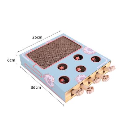 China Stocked Beat Mole Cat Toys Corrugated Scratch Board Cat Nest Interactive Relucsive Cat Toys for sale