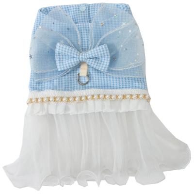 China Spring Dog Stocked Skirt With D-Ring Leash Gauze Skirt Dress Teddy Pet Lace Bipedal Dress And Cat Summer for sale