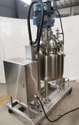 China Vacuum 10 Liter Emulsifier Homogenizer Tank Cosmetics Reactors Emulsification Machine for sale