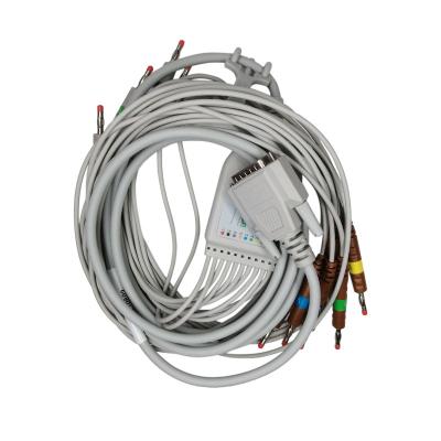 China TPU DB15 Standard 10 Pin ECG Cable 10 Leads AHA Banana 4.0 For Nihon Kohden Electrocardio System for sale