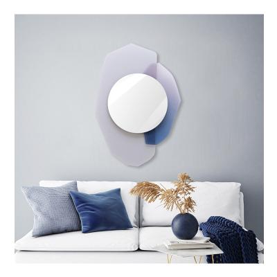 China Factory direct sale minimalist semi-transparent colorful acrylic and installation art mirror combined living room wall decoration for sale