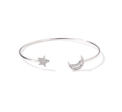 China Star Women's Vintage Jewelry Maker Design Fashion Gold Plated Minimalist Moon Bangle for sale