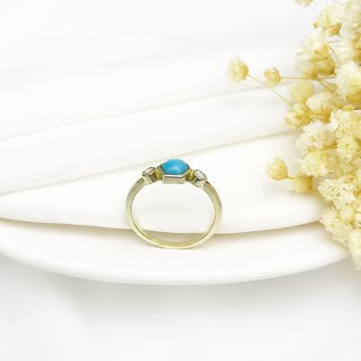 China Luxury High Quality Design 925 Sterling Silver Rings Vintage Women's Jewelry Fine Natural Turquoise Rings for sale