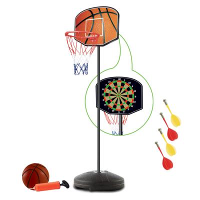 China Amazo Innovative Hot Selling 2 in 1 Magnetic Play Rack Set and Darts Game Interactive Basketball Toys for Kids for sale