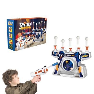 China Fashionable Hot Selling Electric Air Floating Ball Shooting Game Blowing Machine With Music Soft Bullet Gun for sale