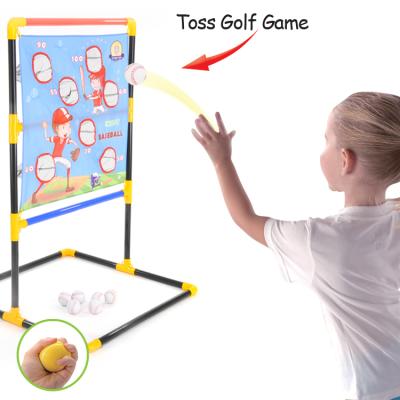 China Eco-friendly material tube 32mm 2 in 1 outdoor sport throwing game golf throwing toys equestrian ball game for kids for sale