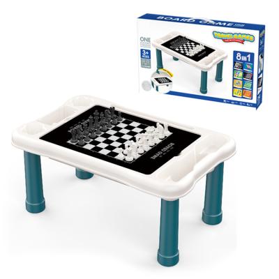 China Laste Fashionable Design 8 in 1 Combo Set Mini Tabletop Plastic Chess Game Family Game Children Play Educational for sale