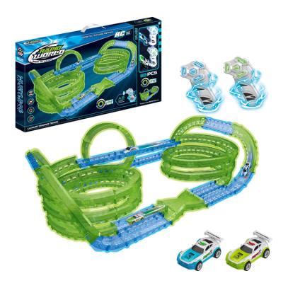 China Innovative Hot Selling Early Education Plastic Car Track Toys Kids Spiral Parking Lot For Child for sale