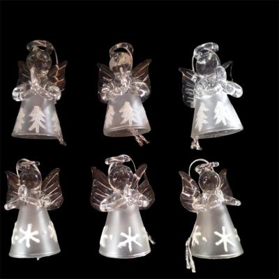 China Wholesale Glass Angel Tree Topper Christmas Ornaments Personalizable Christmas Glass Decorations for sale