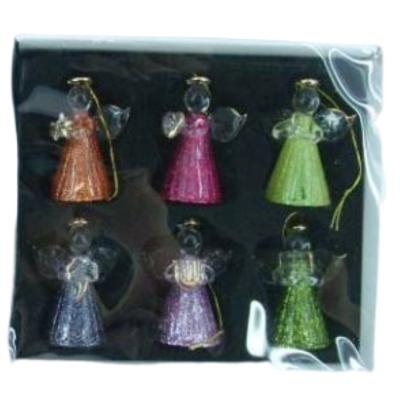 China Custom Memorial Glass Angel Glass Logo Christmas Decorations Christmas Ornament for sale