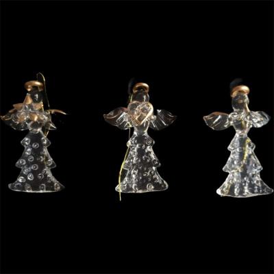 China Valentine Gift Christmas Glass Gift Decoration Glass Christmas Out of Door Ornament Memorial Angel for sale