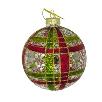 China Glass Bauble Glass Christmas Sublimation Decorations Christmas Ornaent Glass Ball For Shopping Mall for sale