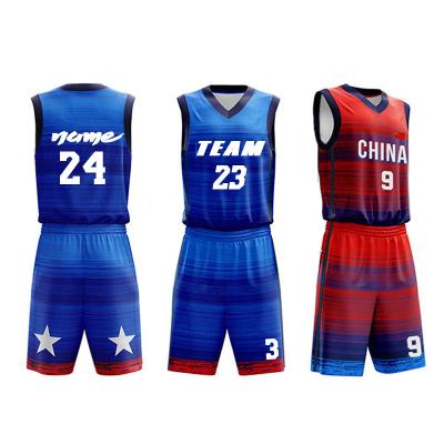 China Antibacterial Wholesale Custom Embroidery Mesh Designs Parent-child Dye Sublimation Basketball Wear Shirts Uniform Youth Man for sale