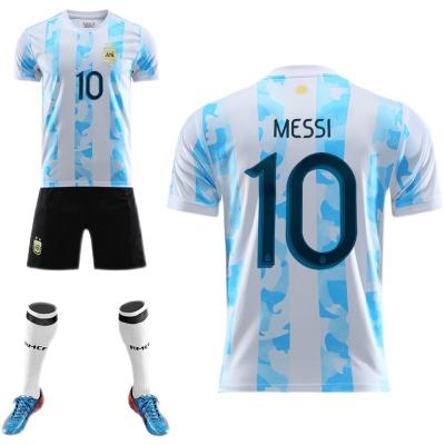 China Sets 22 No.10 Messi Argentina National Team Soccer Jersey Football Uniform Soccer Jersey In Stock (RTS) or can customize for sale