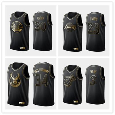 China Wholesale QUICK DRY Embroidered RTSNBA Lebron James23 Curry30 Wade3 Anteto34 Basketball Tank Top Basketball Training Tank Top [Gold Edition] for sale