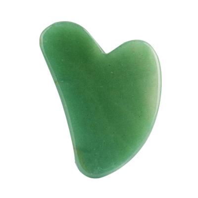 China Anti Aging Body Green Aventurine Gua Sha Tip Heart Shape Soft Edge Reduce Wrinkles Guasha Face Lift Jade Gua Sha Scraping Tool for sale