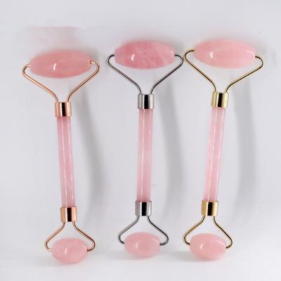 China Luxury wholesale price rose quartz roller rose jade rose quartz roller and gua facial sha tools for sale