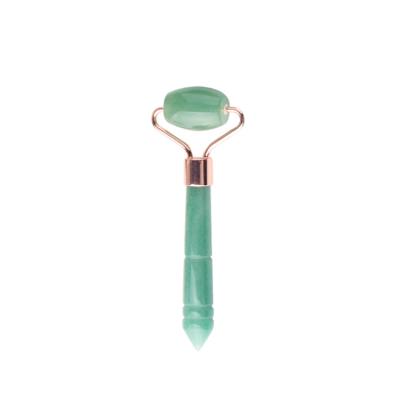 China Small Jade Roller Jade Roller Gua Sha Massager Natural Green Facial Jade Facial Roller Jade Green Facial Roller for sale