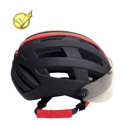 China Safety Shockproof High Quality Stylish Scooter Protective Pad Bicycle Cycling Helmet With Mirror Windshield for sale