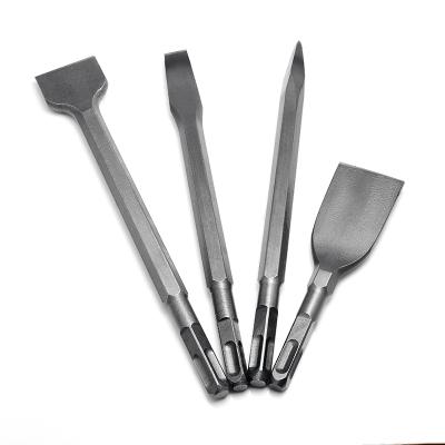 China Hot Selling Masonry Drilling Material 40Cr Square Handle Flat Concrete Use SDS Chisels For Drilling Stones for sale