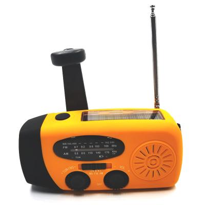 China USB Charger for Dynamo Smart Solar Crank AM FM Radio Weather Backup NOAA Phone WB Self-Powered Radio with 1W Flashlight 1000mAh Power Bank for sale