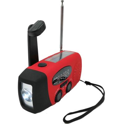 China 1W PORTABLE Led Light Outdoor Hand Crank FM/AM Portable Solar Weather Radio with LED Flashlight 1000mAh Power Bank for Camping for sale