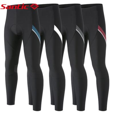 China Santic Anti-UV Men Cycling Reflective Pants Winter MTB Cycling Long Pants Keep Warm Bicycle Sports Leisure Trousers for sale