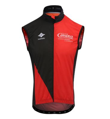 China Custom Printing Sleeveless Cycling Vest Windproof Light Weight Cycling Vest Antibacterial for sale