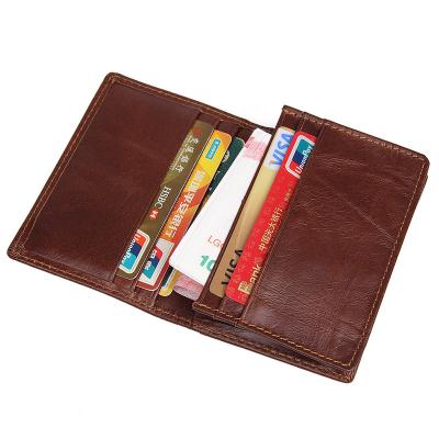 China Simple RFID Men's Retro Leather Wallet Card Holder Wallet Credit Card Holder Whip Men's Coin Purse Coin Purse ID Card Holder for sale