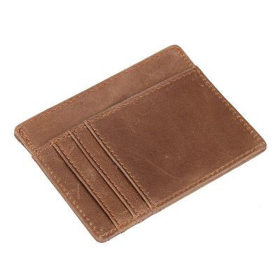 China 100% RFID Wallet Mens Card Holder Pocket Genuine Leather Slim Wallet R-8102 for sale