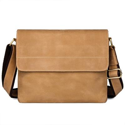 China ENGLAND STYLE High Quality Waterproof Business Mens Leather Laptop Messenger Bag Small One Shoulder Vintage Brown Leather Messenger Bag for sale