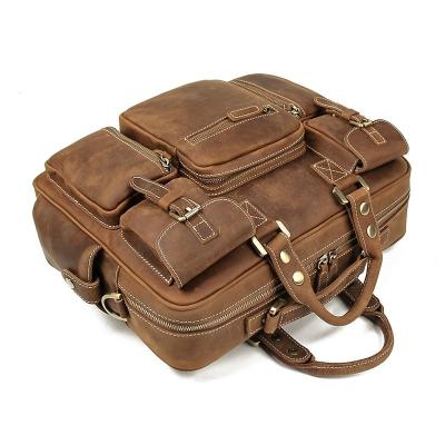 China Trendy men's office bag fashion briefcase briefcase men's briefcase men's leather briefcase vintage horse leather crazy briefcase for sale