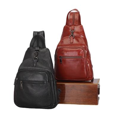 China Fashion Leather Men's Chest Bag Backpack Anti-theft TAS pria selempang bag Men Waterproof Anti-theft Women's Messenger Bag Small for sale