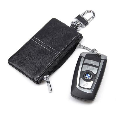 China Fashion Vintage Small Zipper Wallet Bag Men Ladies Leather Convenient Credit Card Holder Vintage Key Chain Clutch for sale