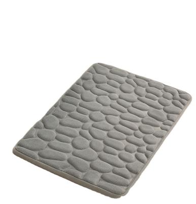 China Hot Sale Washable Cobblestone Embossed Mat 2 Pieces Set Mat Floor Mat Toilet Bathroom Absorbent Non-slip Mat for sale