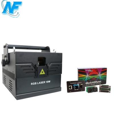 China Theater/tvshow/event/full color laser light integrated animation by programmable stage/amphitheater projector NF-FBM910S FB4 max (ILDA+DMX) 10W 40KPPS RGB for sale