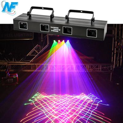 China Club/dj/disco/pub/event/performance/tvshow/party/ballroom F1066C 4 Hole 430mw RGB Laser Patterns Stepper Motor Laser Light For KTV/Family Mini Club Party for sale