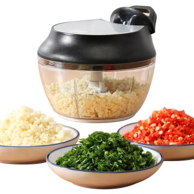 China SSGP Viable Mini Hand Pull String Food Ginger Garlic Vegetable Chopper With 3 Blades for sale