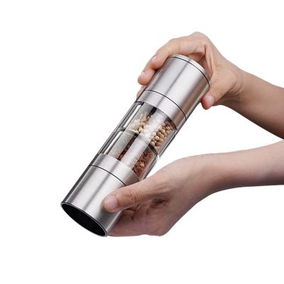 China SSGP Viable Manual Pepper Mill Powder Bottle Salt And Covers Spice Ceramic Glass Jar With Grinder for sale