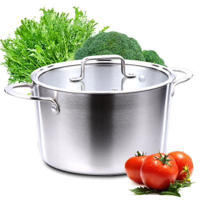 China 24cm Food Grade Stainless Steel Viable Non-Stick Sauce Pot Stew Simmering With Soup See By Lid Stock Set for sale