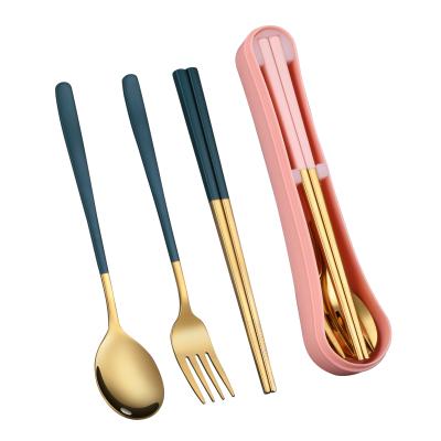 China Sustainable Dinnerware Set With Case Portable Stainless Steel Chinese Flatware Japan Travel Cutlery Set for sale